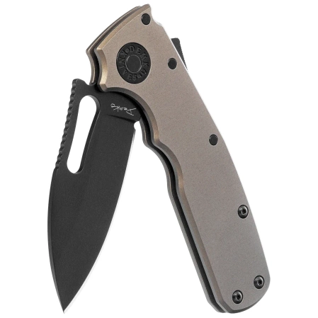 Nóż składany Demko Shark Cub Stealth Slicer Shark Artillery Gray Aluminium, Black DLC CPM20CV by Andrew Demko (SC-STE-20CVDLC-ARTGY-SS)