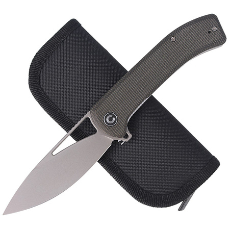Nóż składany CIVIVI Riffle Dark Green Micarta, Gray Stonewashed (C2024C)