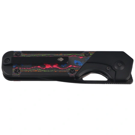 Kizer Mini Militaw Knife Black Titanium / Camo Carbon 80'S, Black DLC M390 by Jonathan Styles (Ki3634SA1)