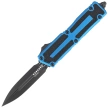 Microtech Scarab II Gen III D/E OTF Knife Blue Aluminum, Black M390MK by Tony Marfione (1280-1BL)
