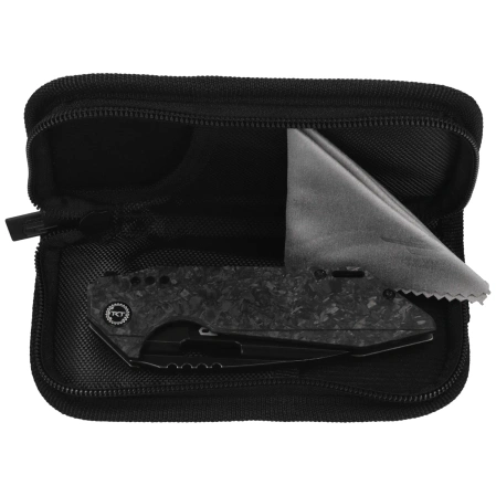 Bestech Knife Shodan Black Titanium / Carbon Fiber, Black Stonewashed CPM S35VN by Todd Knife and Tool (BT1910D)