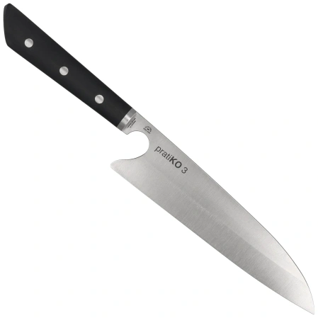 Due Cigni PratiKO 3 - Gyuto Kitchen Knife Black G10, Satin Sandvik 12C27 225 by Michele Massaro (2C 3002)