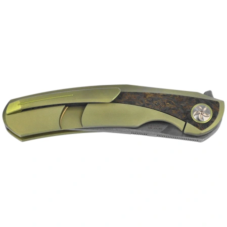 Bestech Sambac Knife Gold Titanium / Dark Matter Gold Fat Carbon, Stonewashed / Satin MagnaCut by Ostap Hel (BT2402A)