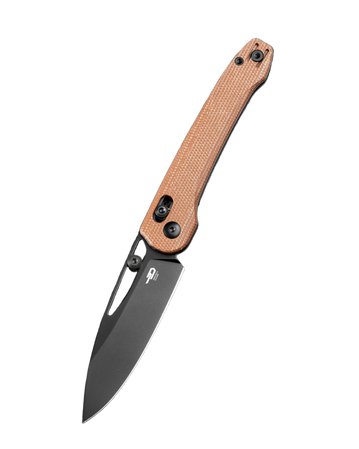 Bestech Cobber Knife Brown Micarta, Black PVD 14C28N by Happy as Larry (BG68F)