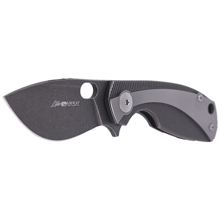 Viper Lille DSW/Grey Titanium, Dark Stonesashed M390 by Jesper Voxnæs Knife (V5963TITI)
