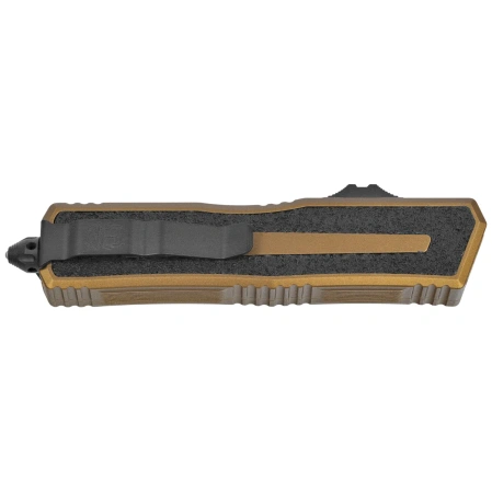 Microtech Scarab II Gen III T/E OTF Knife Tan Aluminum, Black M390MK by Tony Marfione (1279-1TA)