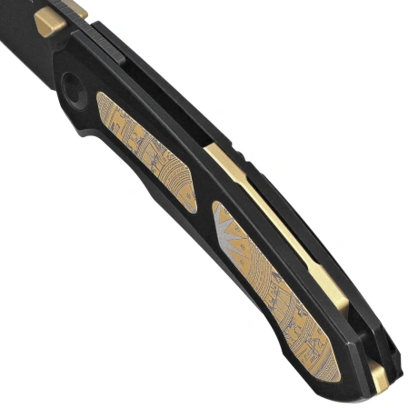 Kizer Feweed XL Knife Black Titanium / Gold Aluminum, Matte DLC Ultra S90V by Vu Huynh Nam Anh (Ki4694A1)
