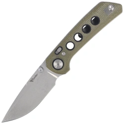 Nóż składany Reate PL-XT Green Micarta, Stonewashed Nitro-V (PL-XT DP.GRM.STW)