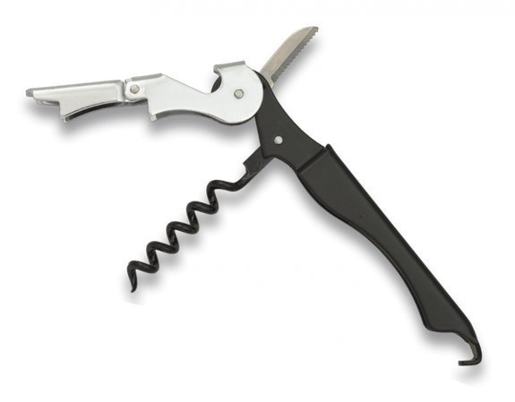 Corkscrew Top Cutlery 2 Steps Black Metal, Inox (21127)