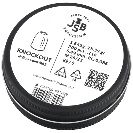 JSB KnockOut Slugs MKII .216 / 5.49 mm, 1.645 g, 200 pcs (546222-200)