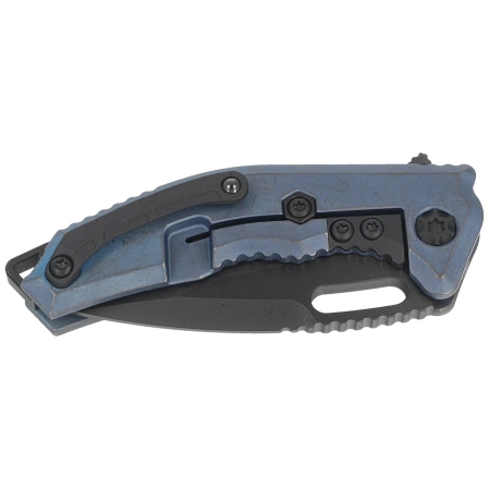 Nóż składany Heretic Medusa Manual T/E Antique Blue Titanium, Black DLC MagnaCut by Tony Marfione Jr. (H009-6A-TIBLU)