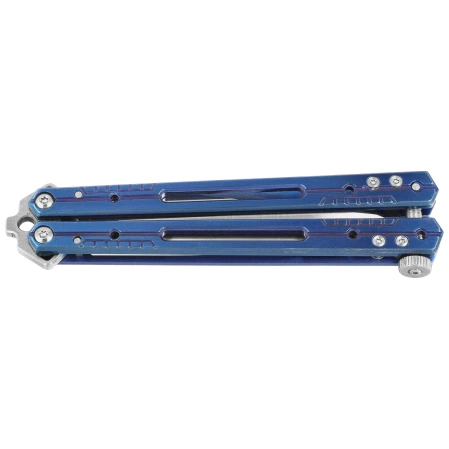 Nóż motylkowy Third Decor Habitat Balisong Blue Titanium Stainless Steel, Satin 420 (K2920A)