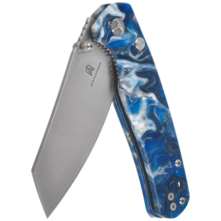 Bestechman Cicada's Wing-TL Knife Blue Resin, Satin 10Cr15CoMoV (BMK24-R-2)