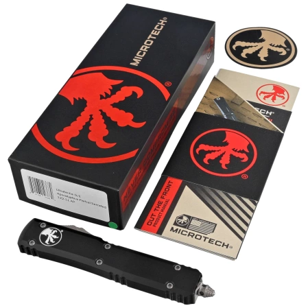 Microtech Ultratech D/E Black Aluminum, Apocalyptic M390 by Tony Marfione (122-11AP)