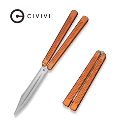 Civivi Dracolisk Training Butterfly Knife Orange Aluminium, Satin 9Cr18MoV (C25028-2)