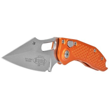 Nóż automatyczny Microtech Stitch-A S/E Orange Aluminium, Stonewashed M390MK by Borka Blades and Tony Marfione (169-10OR)