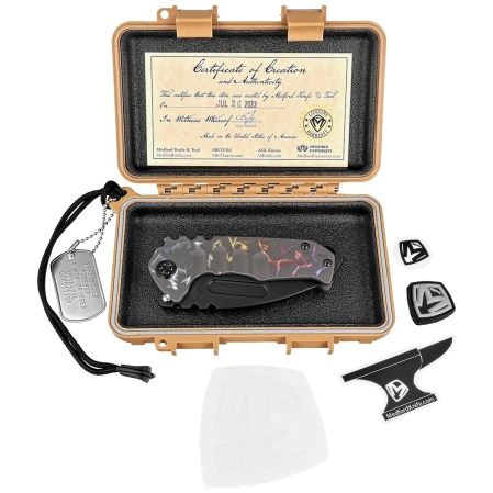 Nóż składany Medford Praetorian Genesis T Tanto Bead Blasted/Gray Titanium ''Rainbow Birds of Paradise'', Black PVD S45VN by Greg Medford