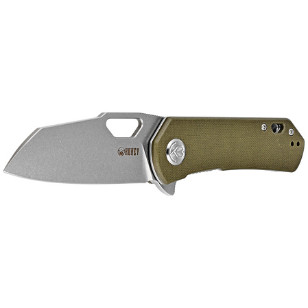 Kubey Knife Duroc Dark Green G10, Bead Blasted AUS-10 by Colin Maisonpierre (KU332G)