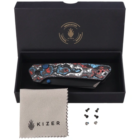 Kizer Madrac Knife Nebula Fat Carbon, Matte DLC Ultra S45VN by Matteo Pignatelli (Ki3693A1)