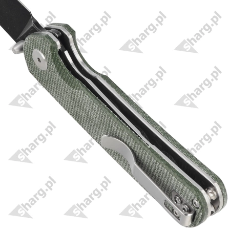 Nóż składany Bestech Sledgehammer Green Micarta, Black Stonewashed D2 (BG31B-2)