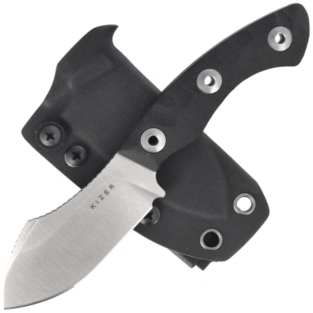 Kizer Rook Knife Black G10, Satin AEB-L by Vincent Rizzo (1090A3)