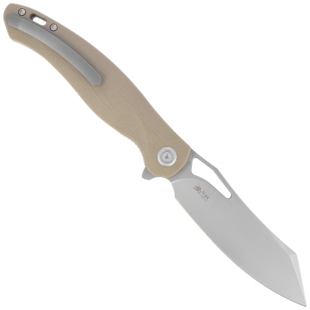 Nóż składany Kubey Drake Tan G10, Beadblasted AUS-10 by Maksim Tkachuk (KU239J)