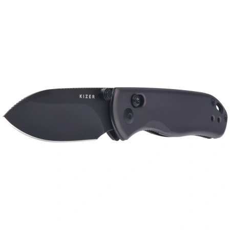Kizer Drop Bear 2 Knife Black Aluminum, Matte DLC Basic Nitro-V by Azo (V3619.2KD2)