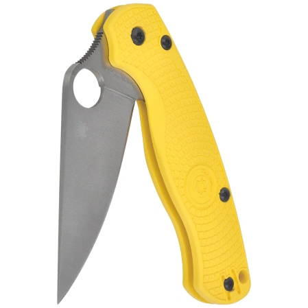 Spyderco Para Military 2 Lightweight Salt Knife Yellow FRN, Satin MagnaCut by Sal and Eric Glesser (C81PYL2)