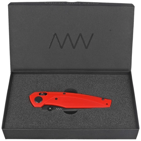 ANV A100 BB Knife Red GRN, Black DLC Sleipner (ANVA100-021)