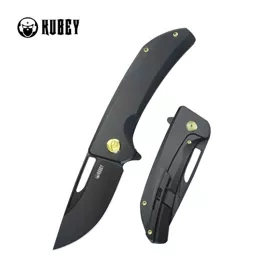 Kubey Knife Hyperion Black Titanium, Black CPM S35VN by Jelly Jerry (KB368B)