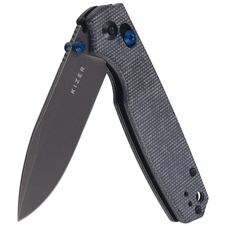 Nóż składany Kizer Pokiman CD Black Micarta, Gray Stonewashed AEB-L (V3789A1)
