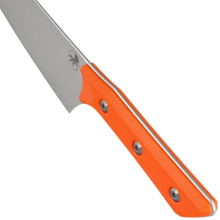 Nóż kuchenny Microtech Chef 8'' Ember G10, Stonewashed M390MK (3000-10EM)
