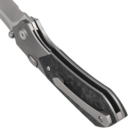 Nóż składany Remette Meteor Sandblasting Carbon Fiber/Titanium, Pearlescent M390 (RTPT-EL)