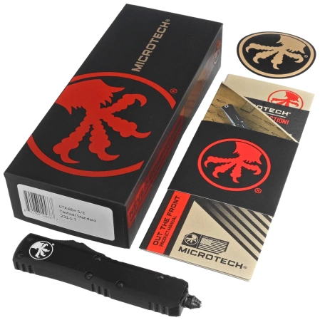 Nóż automatyczny OTF Microtech UTX-85 S/E Black Aluminium, Tactical M390 (231-1T)