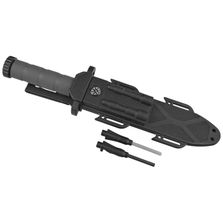 Martinez Albainox Survival Knife Black ABS, Black 3Cr13MoV (32537)