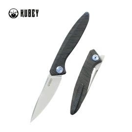 Kubey Pike KB2103C Knife Flamed Titanium, Sandblasted CPM 20CV by Parsons Bladeworks