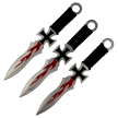 Martinez Albainox Cross Throwing Knives Set 3 pcs, Black Cord, Satin 3Cr13MoV (31884)