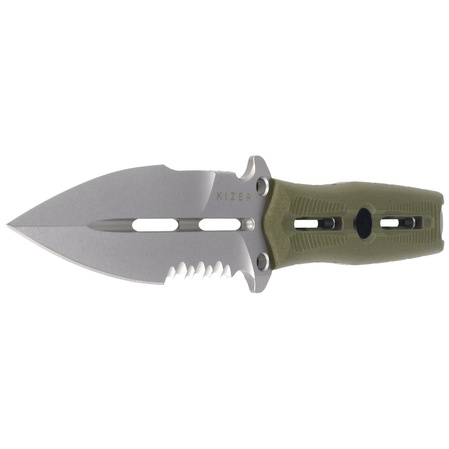 Nóż Kizer Norcross Olive Green G10, Stonewashed Nitro-V by L.F (ZX-FB01A4)