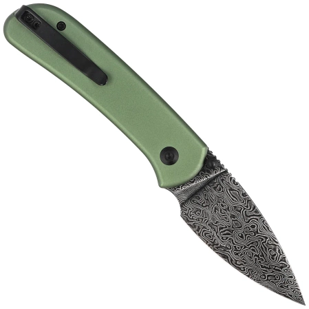 Civivi Knife Qubit Green Aluminum, Black Damascus (C22030E-DS1)