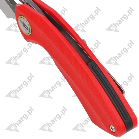 Nóż składany Bestech Bihai Red G10, Grey DLC Stonewashed/Satin 14C28N by Ostap Hel (BG53C-2)