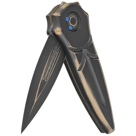 Nóż grawitacyjny Paragon Warlock-X Convergence Black Aluminium, Black Cerakote CPM S35VN (WLOCX-DUNE-THEME2)