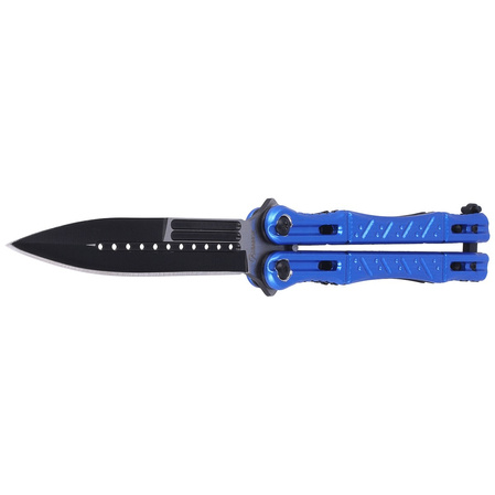 Nóż składany motylek Martinez Albainox Balisong Blue Aluminium, Black Blade (02101)