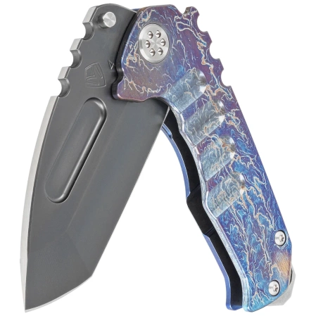 Nóż składany Medford Praetorian Genesis T Tanto Flamed Titanium, Std HW/Clip, Black DLC S45VN by Greg Medford (MK0294PT-03A2-TSCS-BN)