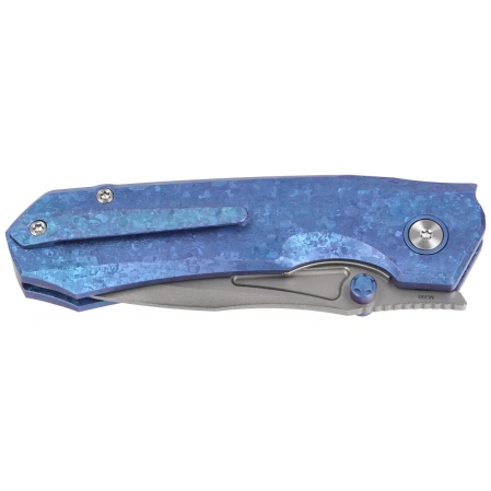 Remette Rhino Knife Blue Crystallized Titanium, Pearlescent M390 (RNTB3)