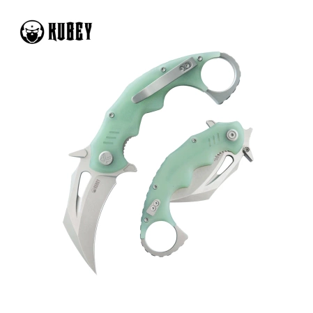 Kubey Mini Wrath Knife Jade G10, Beadblasted 14C28N by MUZI Design (KU262J)
