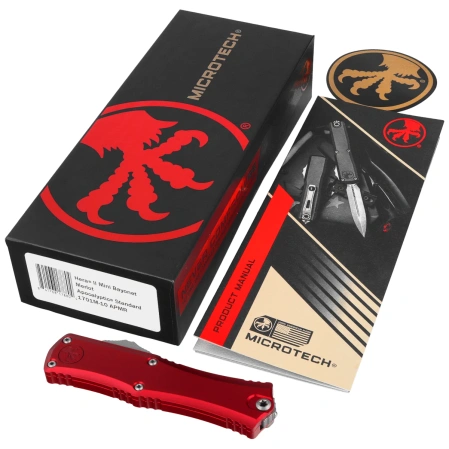 Nóż automatyczny OTF Microtech Hera II Mini Bayonet Merlot Aluminium, Apocalyptic M390MK by Tony and Sean Marfione (1701M-10APMR)