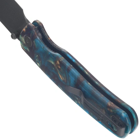 Nóż składany Bestechman Cicada's Wing-TL Clear Blue Resin, Black PVD 10Cr15CoMoV (BMK24-R-3)