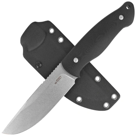 Kubey Eskoria Knife Black G10, Beadblasted 14C28N by Bastards Knives (KU268A)