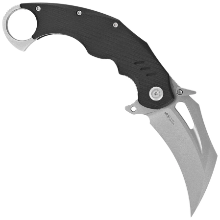 Nóż składany Kubey Wrath Black G10, Beadblasted 14C28N by MUZI Design (KU261A)