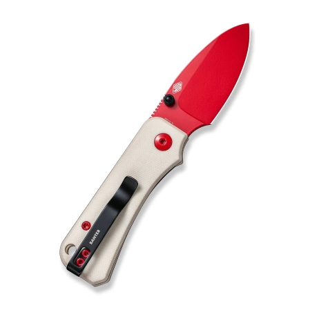 Civivi Knife Baby Banter Ivory G10, Red Painted Nitro-V by Ben Petersen (C19068S-7)